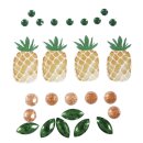 Deko-Sticker: Tropic-Ananas, sort. 0,5-3,5cm, SB-Btl 26Stück