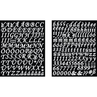 Sticker Alphabet + Zahlen Kursiv, SB-Btl 1Stück, weiß