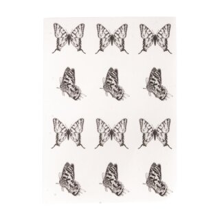 Deko-Abziehmotive Schmetterling, 2,5cm &oslash;, Bogen &aacute; 12 St&uuml;ck, SB-Btl 2Bogen