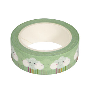 Washi Tape Happy Clouds, 15mm, Rolle 10m