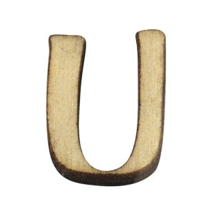 Holz-Buchstabe, 2 cm, U