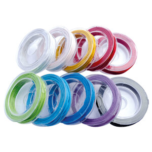 10er Set Rundriemen, D: 1 mm, Lederimitat, 10 Rollen...