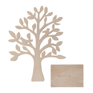 Holz Baum FSC Mix Credit, 50cm &oslash;, mit V&ouml;gel