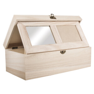 Holz Box FSC Mix Credit, 32x15x10cm, Spiegel+Fotorahmen,...