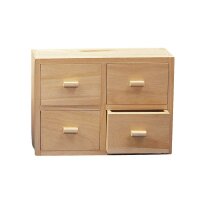 Holz Kommode FSC Mix Credit, 15x20x7cm, 4 Schubladen