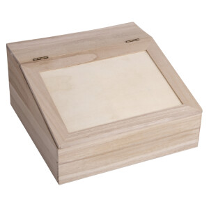 Holzbox m. Klappdeckel, FSC Mix Credit, 24x24x12cm, +4...