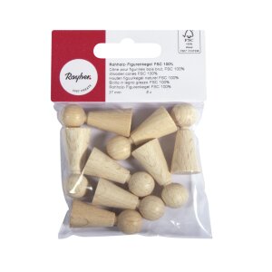 Rohholz-Figurenkegel FSC 100%, 37mm, SB-Btl 8Stück