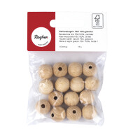 Rohholzkugeln FSC 100%,gebohrt, 15mm ø, 4mm - DL, SB-Btl 15Stück