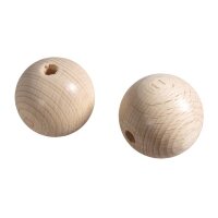Rohholzkugeln FSC 100%,gebohrt, 30mm ø, 6mm - DL, SB-Btl 4Stück