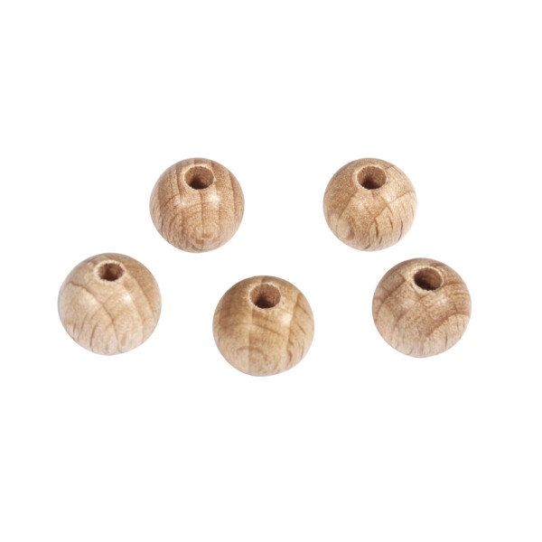 Rohholz-Kugeln, gebohrt, 10mm ø, 2,8 mm Bohrung, SB-Btl 35Stück