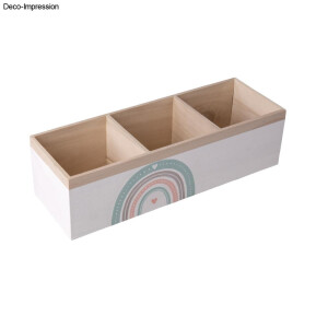Holz Deko-Kasten FSC Mix Credit, 32x11x8,7cm, 3 Innenf&auml;cher