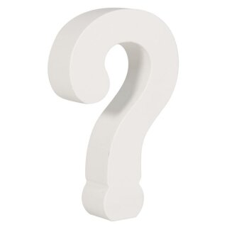 MDF- Symbol ?, weiß, 11cm, Stärke 2cm