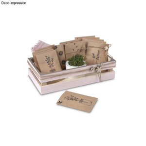 Holzkiste Latten-Optik, FSC Mix Credit, 30,5x16,7x7,6cm, + 2 Wandhaken