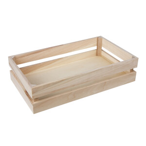 Holzkiste Latten-Optik, FSC Mix Credit, 35,5x20,3x8,4cm, + 2 Wandhaken