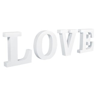 MDF- Buchstaben LOVE, wei&szlig;, 44,5x2x11cm, PVC-Box 1St&uuml;ck