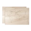 Holz-Weltkarte, 2 Platten, FSC 100%, 42x29,7x0,4cm, 1x...