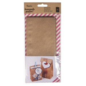 Papiertüte braun, Lebensmittelecht, 11x6x22,5cm, SB-Btl 6Stück