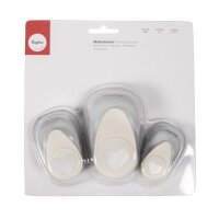 Motivstanzer Set: Herzen, 1,6cm+2,54cm+3,81cm, SB-Blister 3Stück