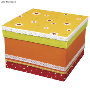 Pappmach&eacute; Schachtel FSC Recycled 100%, 12,5x12,5x8cm, quadratisch