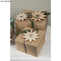 Pappmaché Schachtel FSC Recycled 100%, 15,5x15,5x10,5cm, Quadrat