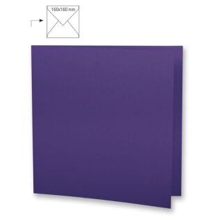 Karte quadr.,doppelt,uni,FSC Mix Credit, 150x300mm, 220g/m2, Beutel 5Stück, violett