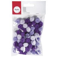 Pompons, 15 mm, SB-Btl. 60 Stück, lila sortiert