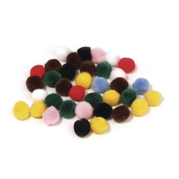Pompons, 15 mm, SB-Btl. 60 Stück, gemischt