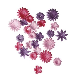 Papier-Blütenmischung, 1,5-2,5 cm, 4 Sorten, SB-Tube 36 Stück, pink