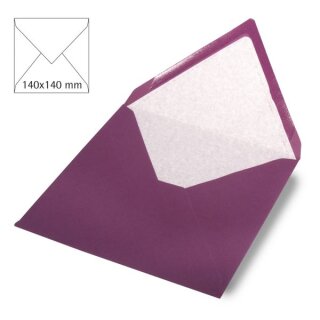 Kuvert quadratisch, uni,FSC Mix Credit, 140x140mm, 90g/m2, Beutel 5Stück, purple velvet