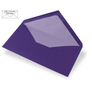 Kuvert DIN Lang, uni, FSC Mix Credit, 220x110mm, 90g/m2, Beutel 5Stück, violett