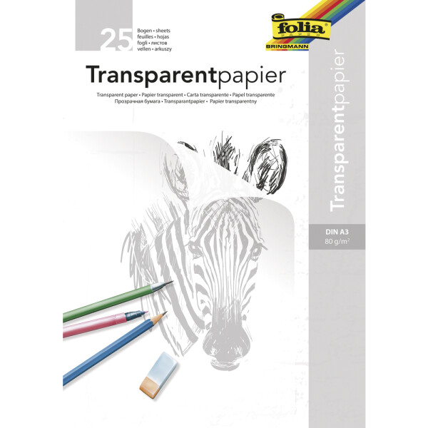 Transparentpapier, 80 g/m2, A3, Pauspapier, Beutel 25Blatt