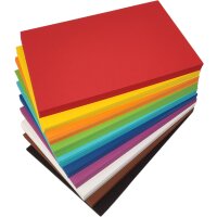 Tonzeichenpapier, 100 Bogen, 50 x 70 cm, 130 g/qm in 10 Farben sortiert