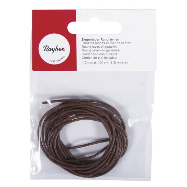 Rundriemen aus Ziegenleder, 1,5mm ø, 100cm, SB-Btl...