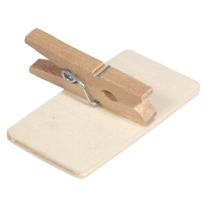 Holz-Minitafel auf Klammer, 4x2cm, SB-Btl 6Stück