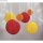 Wabenbälle zum Hängen, 5/8/10cm farbl. sortiert, SB-Btl 6Stück, rot/gelb/orange