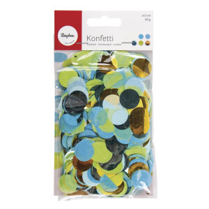 Konfetti, 2cm ø, gold,blau,grün, SB-Btl 30g