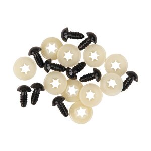 Plastik-Tieraugen zum Stecken, SB-Btl. 10 St&uuml;ck, d.braun, 9 mm &oslash;
