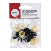 Plastik-Tieraugen zum Stecken, SB-Btl. 10 Stück, d.braun, 15 mm ø