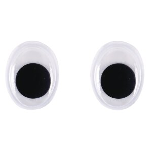 Plastik-Wackelaugen zum Kleben, SB-Btl. 10 St&uuml;ck, oval, schwarz/wei&szlig;, &oslash; 12 mm