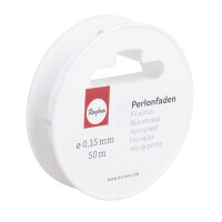 Perlonfaden transparent, 0,15mm ø, Reißfest 1kg,Hängelast 200g, Rolle 50m