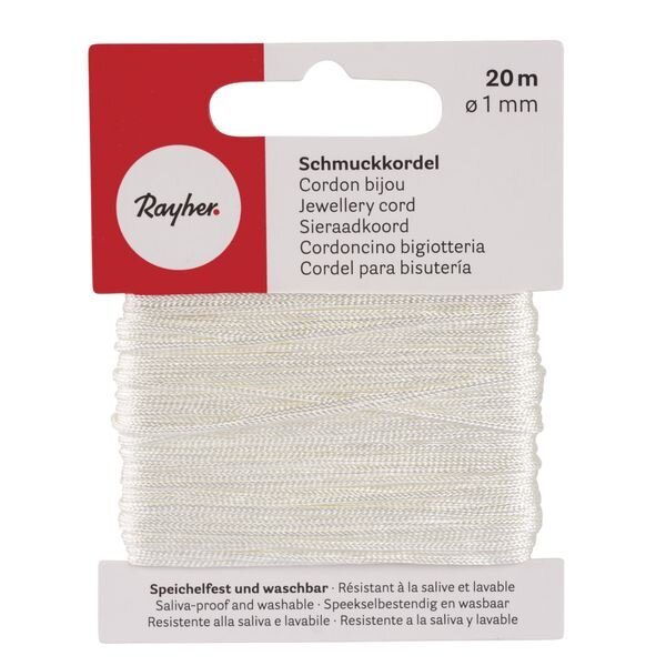 Schmuckkordel, ø 1 mm, SB-Karte 20 m, creme