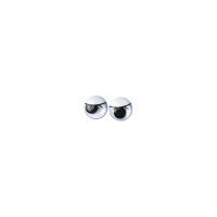 Plastik-Wackelaugen mit Wimpern, 10mm ø, zum Kleben, SB-Btl 10Stück, schwarz