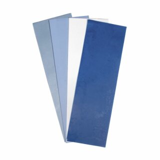 Wachsfolie Blau-Töne, 20x6,5cm, 4 Farben sort., SB-Btl 4Stück