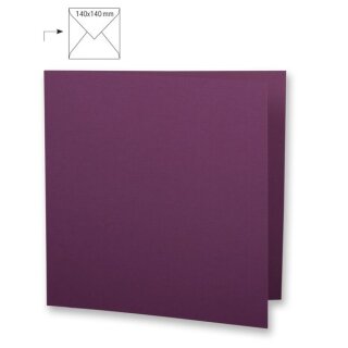 Karte quadr.,doppelt,uni,FSC Mix Credit, 135x270mm, 220g/m2, Beutel 5Stück, purple velvet
