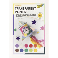 Transparentpapier, 10 Farben, 20x30cm, 42g/m2, Block 10Bogen