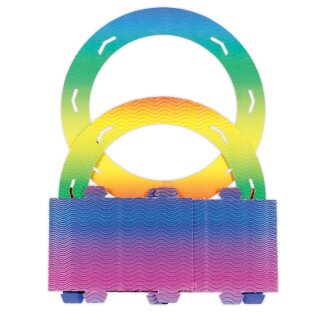 Rundlaternen Zuschnitt regenbogen aus 3D-Wellpappe, 1 Stück