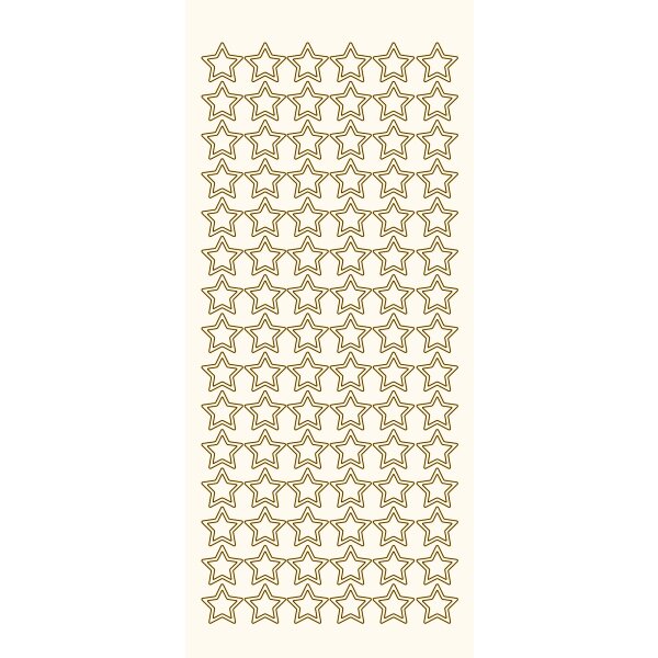 Ziersticker Sterne gold, 1 Bogen 10 x 23 cm