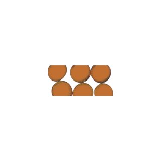 Mosaiksteine rund, 1 cm ø, transparent, SB-Box ca. 130 Stück / 210g, orange
