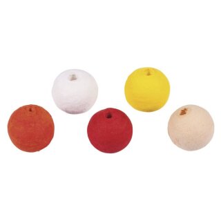 Wattekugeln, 2,2cm &oslash;, farblich sortiert, SB-Btl 25St&uuml;ck, gelb-rot