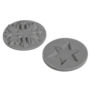 Labels Schneeflocke + Stern, 30mm &oslash;, SB-Btl 2St&uuml;ck